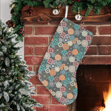 Gear Pattern Print Design 05 Christmas Stocking