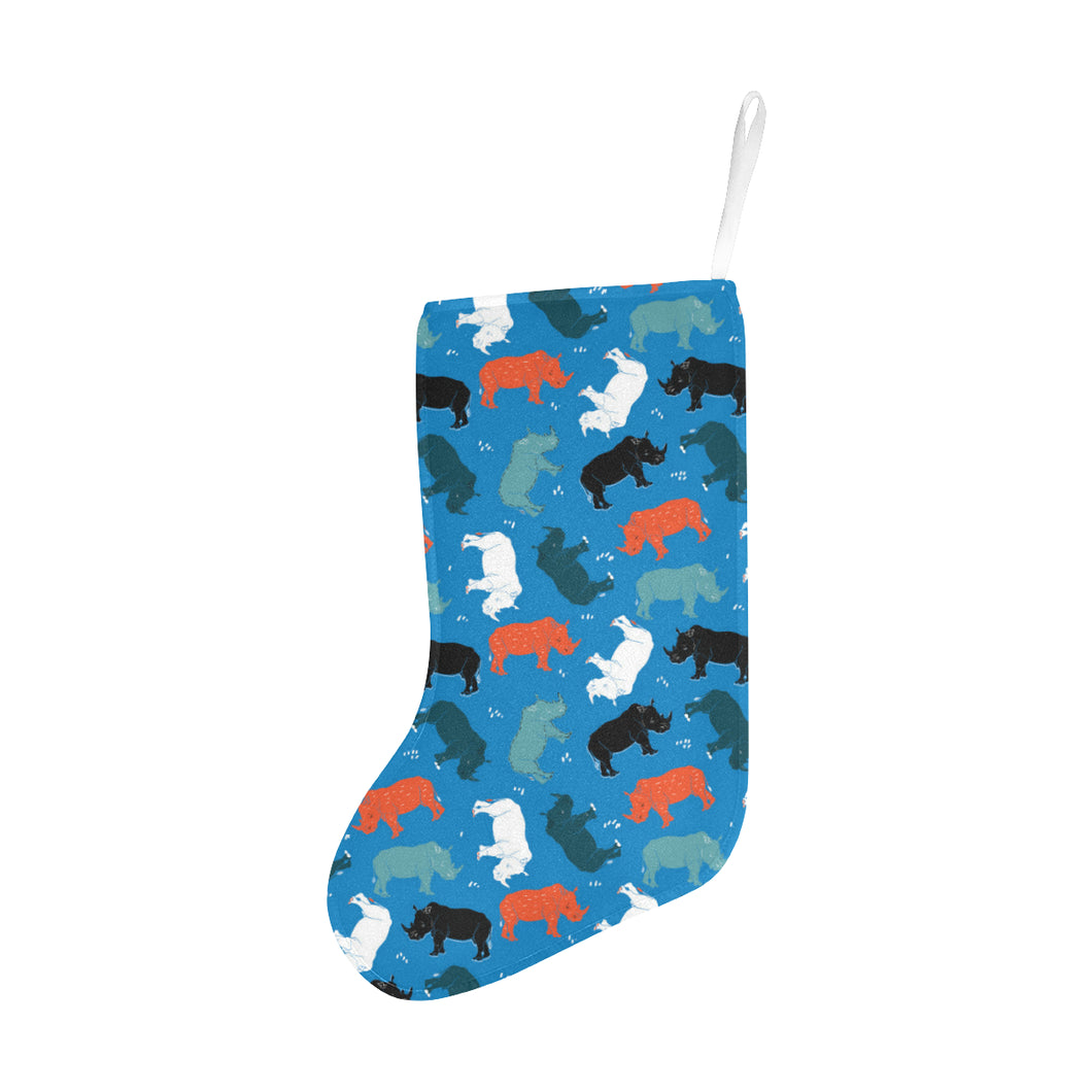 Colorful rhino pattern Christmas Stocking