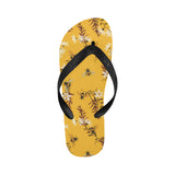 Bee flower pattern Unisex Flip Flops