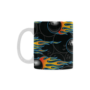 Bowling balls flame pattern Classical White Mug (Fulfilled In US)