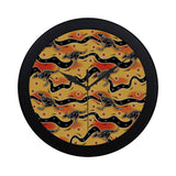 Kangaroo Australian aboriginal art pattern Elegant Black Wall Clock