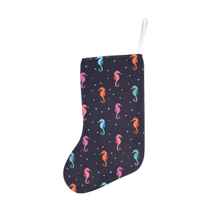 Watercolor colorful seahorse pattern Christmas Stocking