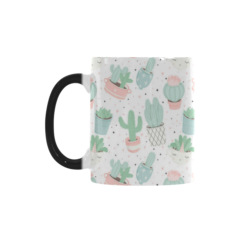 Pastel color cactus pattern Morphing Mug Heat Changing Mug