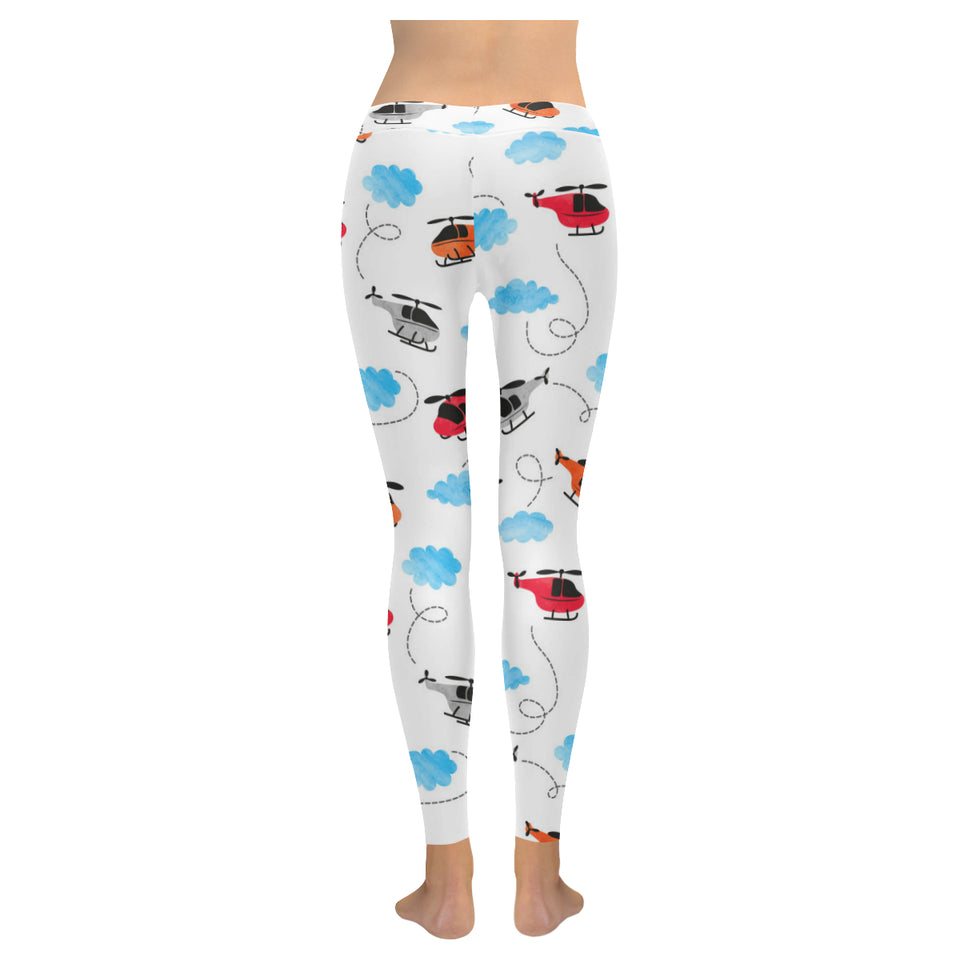Watercolor helicopter cloud pattern Women's Legging Fulfilled In US