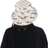 Cute dachshund bone pattern Unisex Bucket Hat