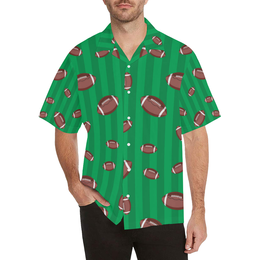 American football ball field background Men's All Over Print Hawaiian Shirt