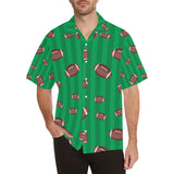 American football ball field background Men's All Over Print Hawaiian Shirt
