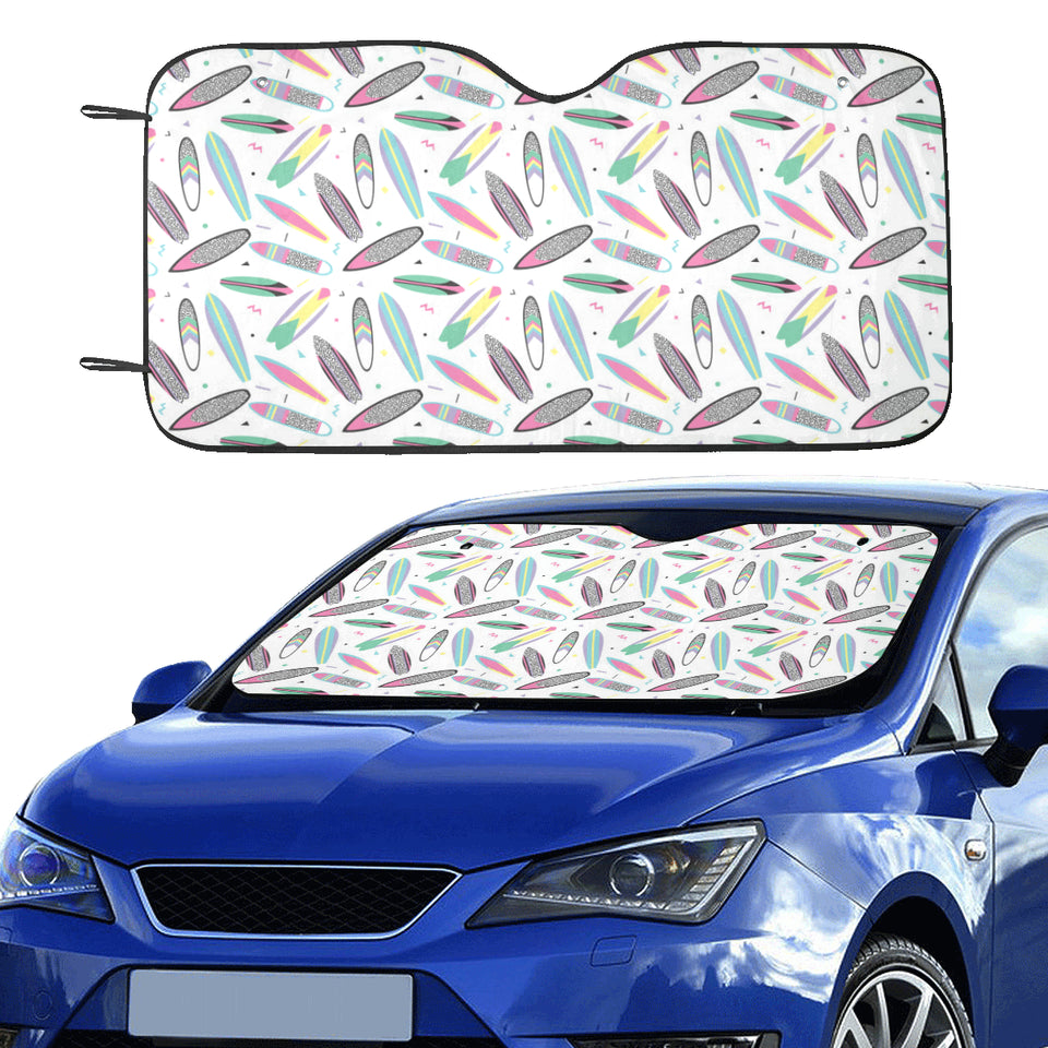 Surfboard Pattern Print Design 04 Car Sun Shade