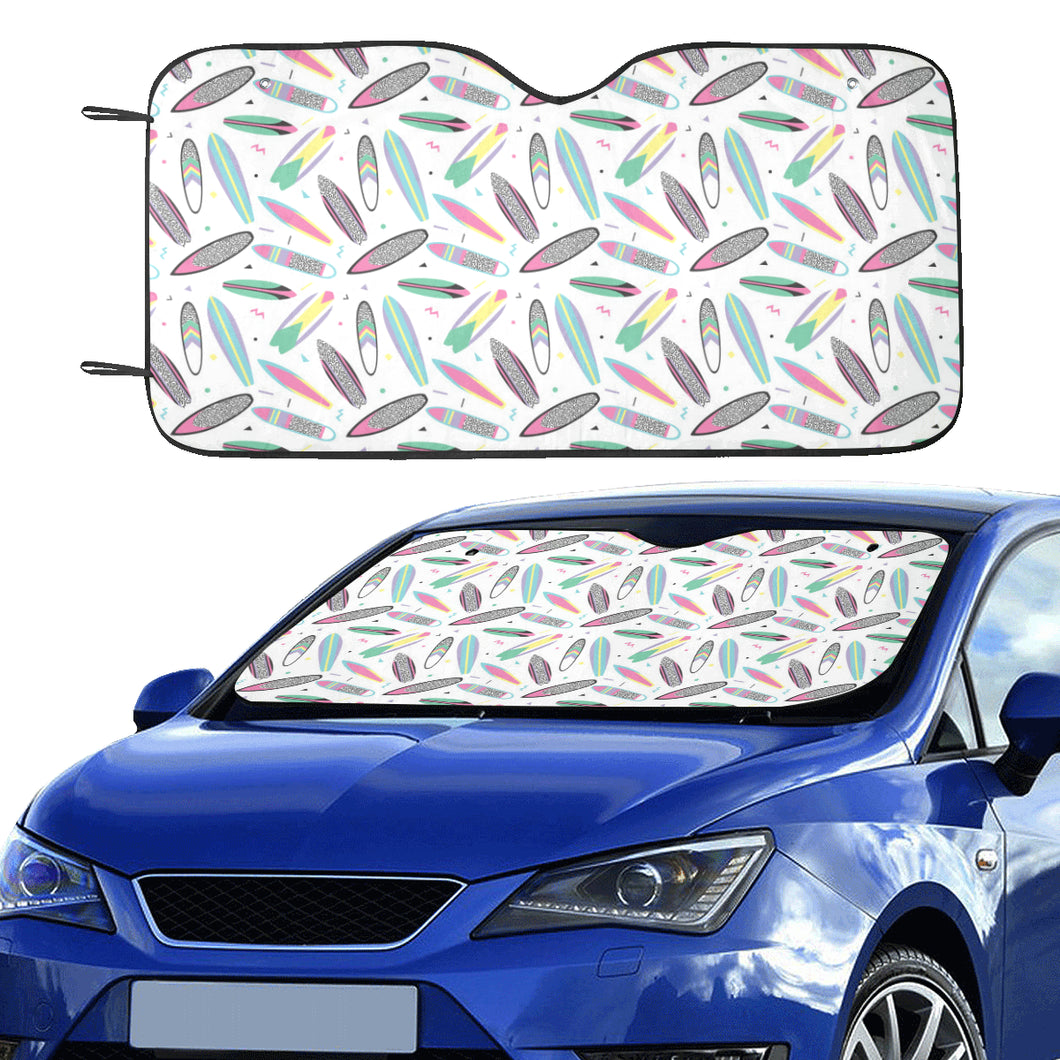 Surfboard Pattern Print Design 04 Car Sun Shade