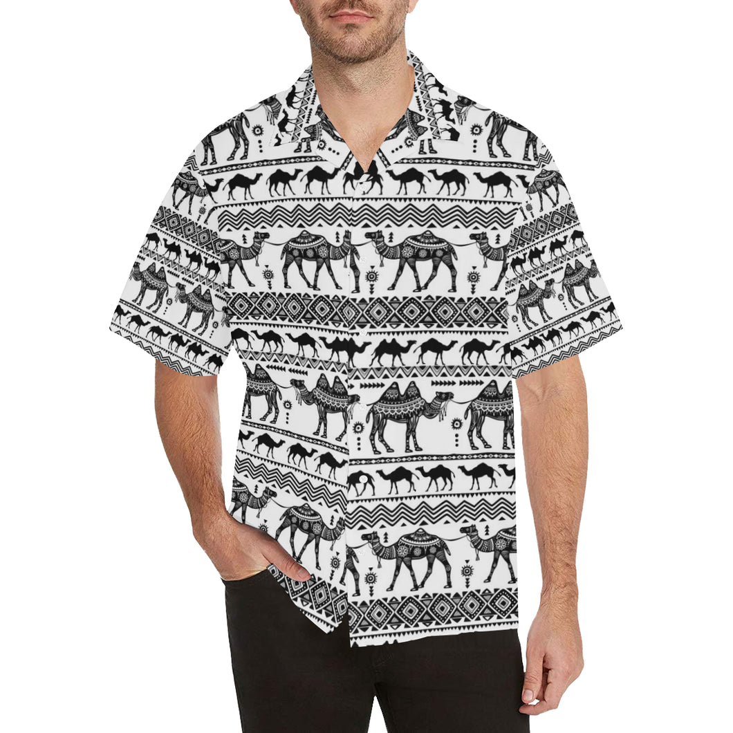 Camel polynesian tribal pattern Men's All Over Print Hawaiian Shirt