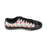 Daruma japanese wooden doll Men's Low Top Canvas Shoes Black