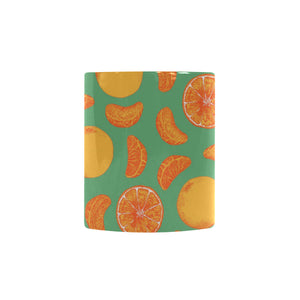 orange fruit pattern green background Morphing Mug Heat Changing Mug