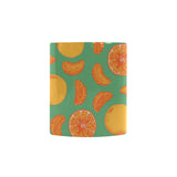 orange fruit pattern green background Morphing Mug Heat Changing Mug