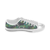 white bengal tigers tropical plant Men's Low Top Shoes White