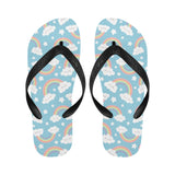 Cute rainbow clound star pattern blue background Unisex Flip Flops