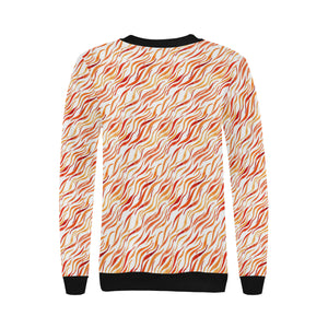Fire flame watercolor pattern Women's Crew Neck Sweatshirt