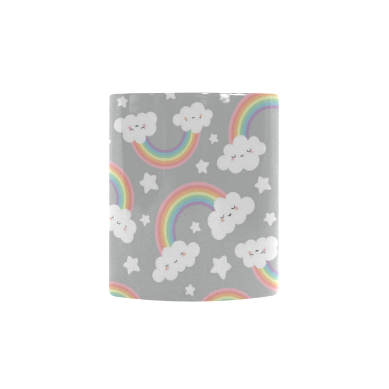 Cute rainbow clound star pattern Morphing Mug Heat Changing Mug