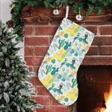 Cute parrot toucan flamingo cactus exotic leaves p Christmas Stocking