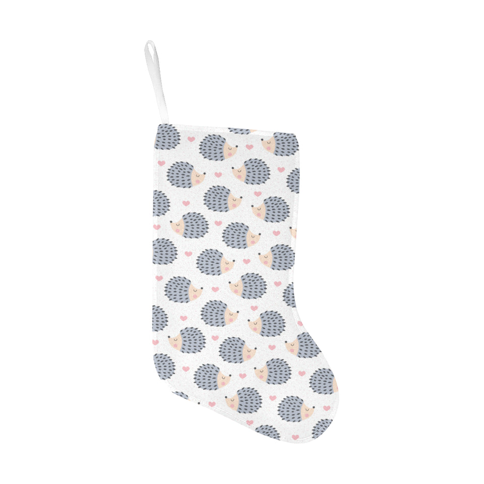 Hedgehog Pattern Print Design 04 Christmas Stocking
