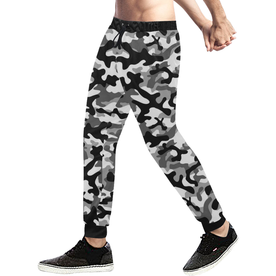 Black white camouflage pattern Unisex Casual Sweatpants