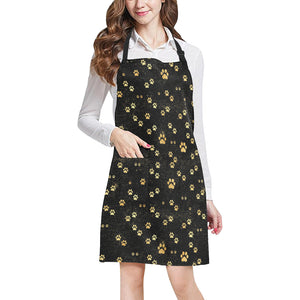 Dog Paws Pattern Print Design 05 All Over Print Adjustable Apron