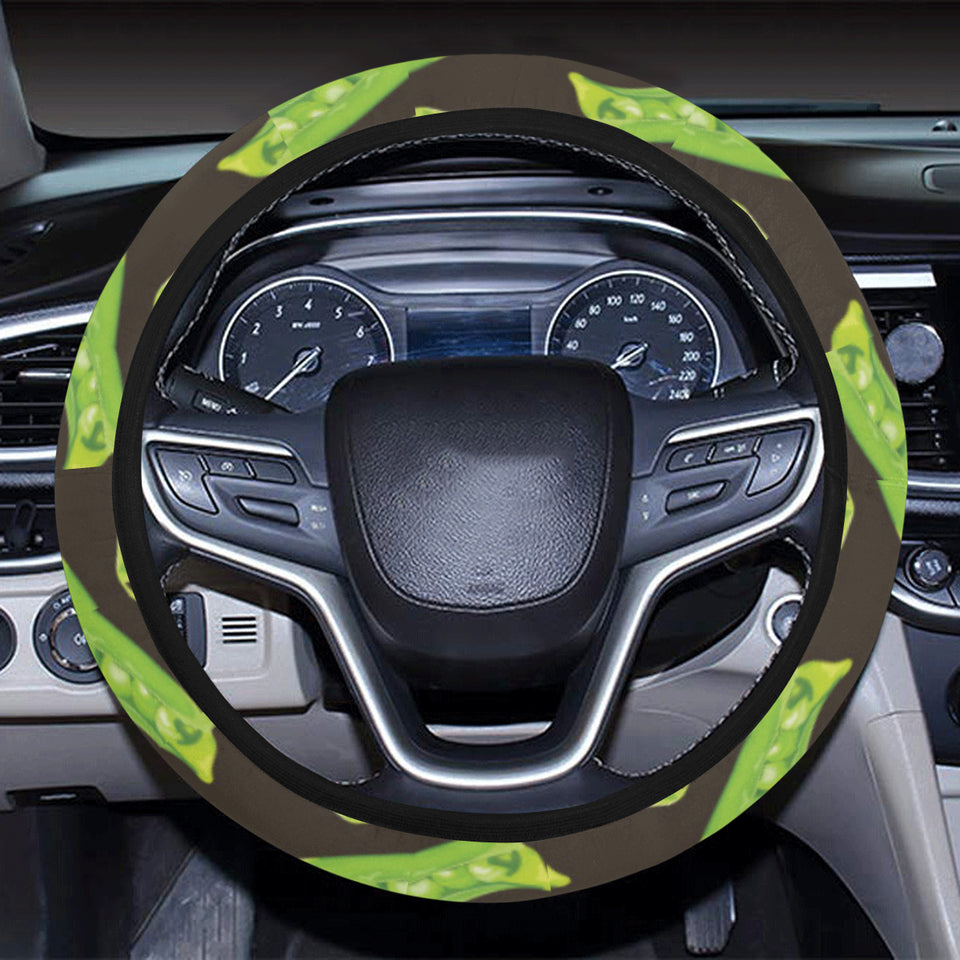 Green Peas Pattern Print Design 05 Car Steering Wheel Cover