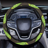 Green Peas Pattern Print Design 05 Car Steering Wheel Cover