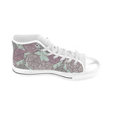 Spider web cobweb design color pattern Men's High Top Canvas Shoes White