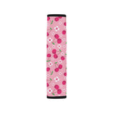 cherry flower pattern pink background Car Seat Belt Cover