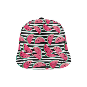 Watercolor paint textured watermelon pieces All Over Print Snapback Cap