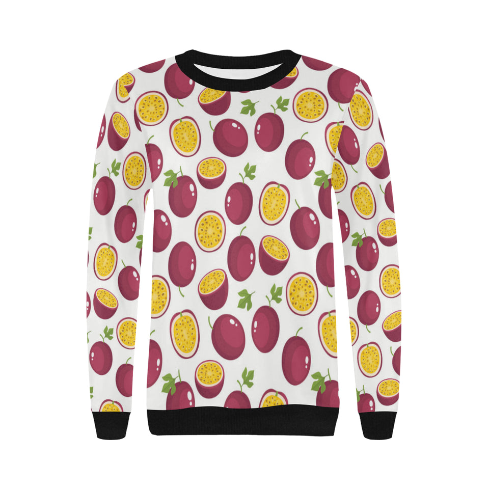 Passion fruit design pattern Women's Crew Neck Sweatshirt