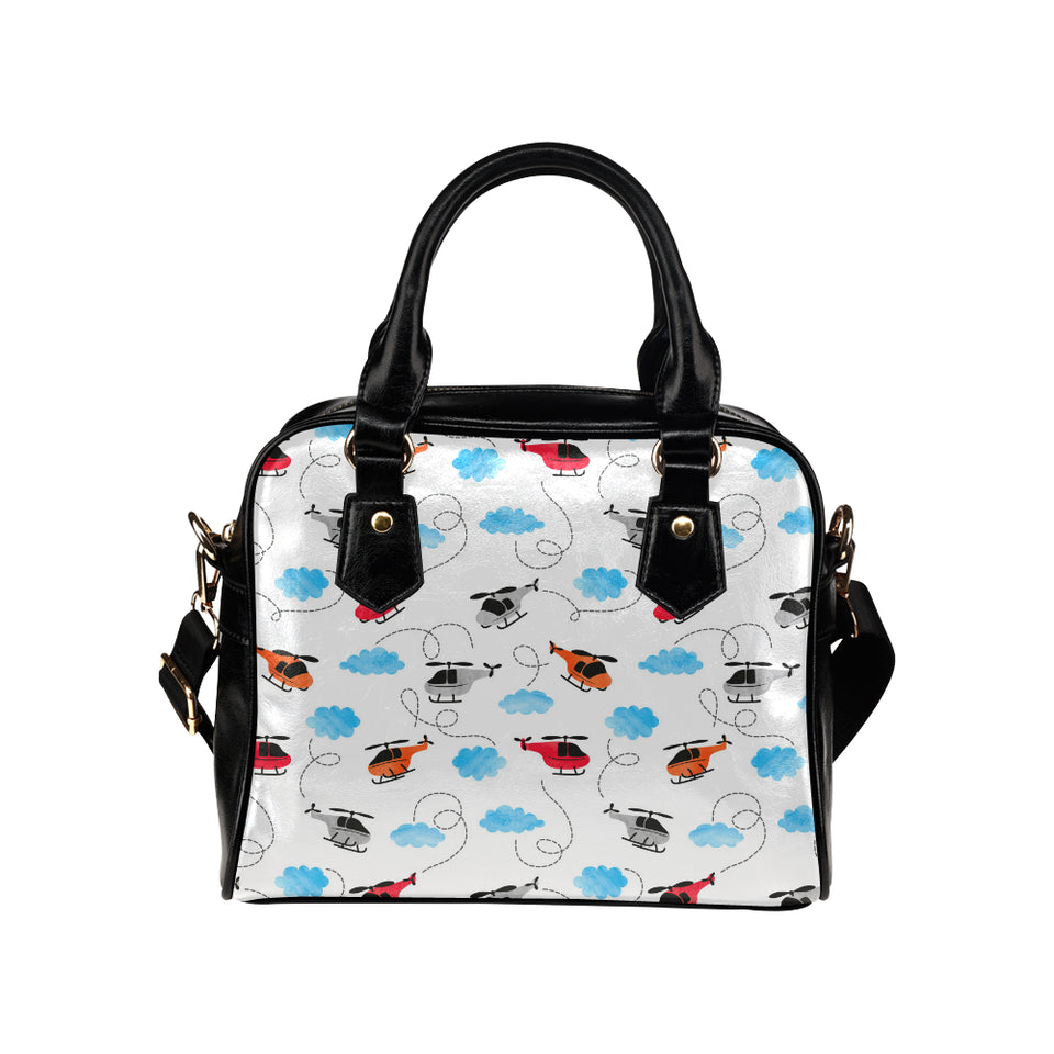 Watercolor helicopter cloud pattern Shoulder Handbag