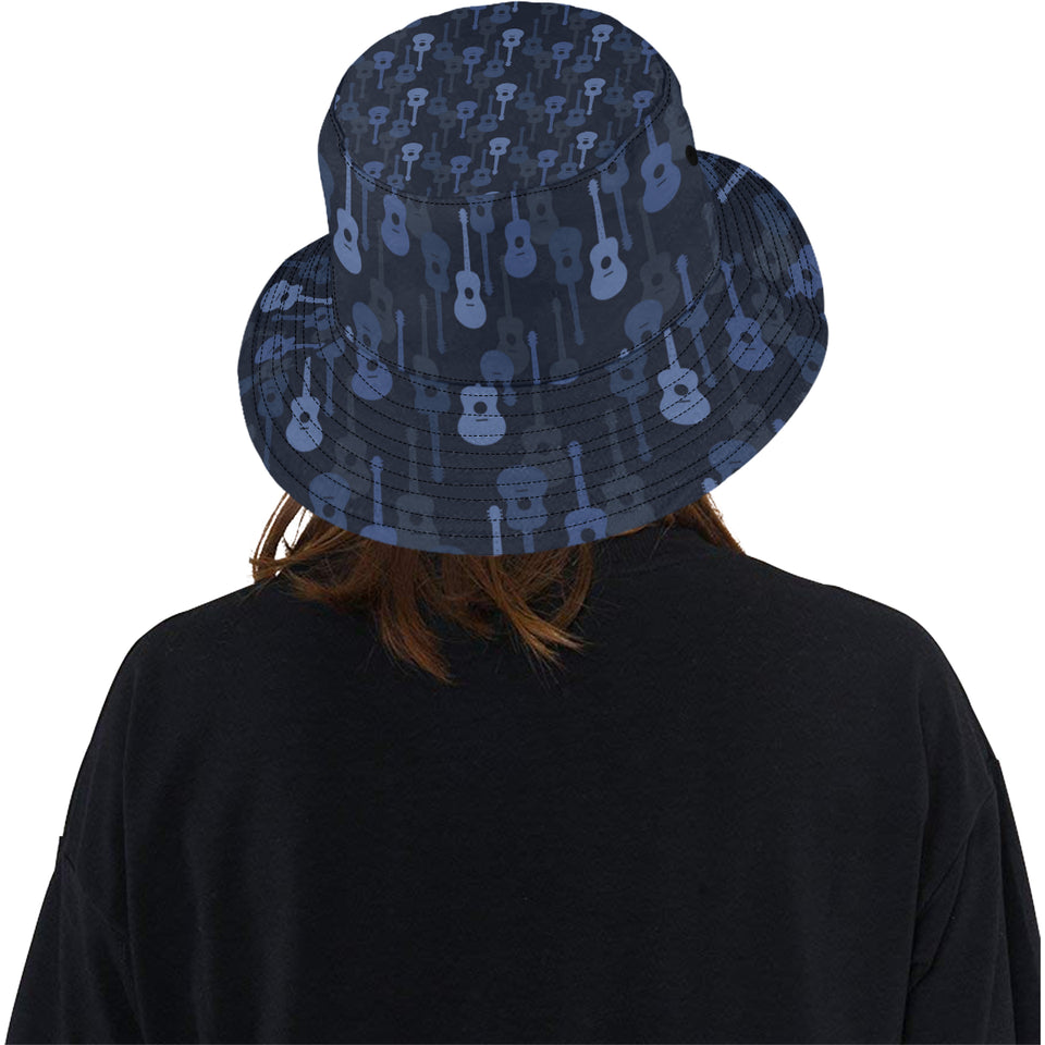Blue Theme guitar pattern Unisex Bucket Hat