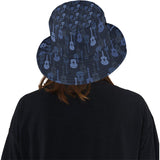 Blue Theme guitar pattern Unisex Bucket Hat