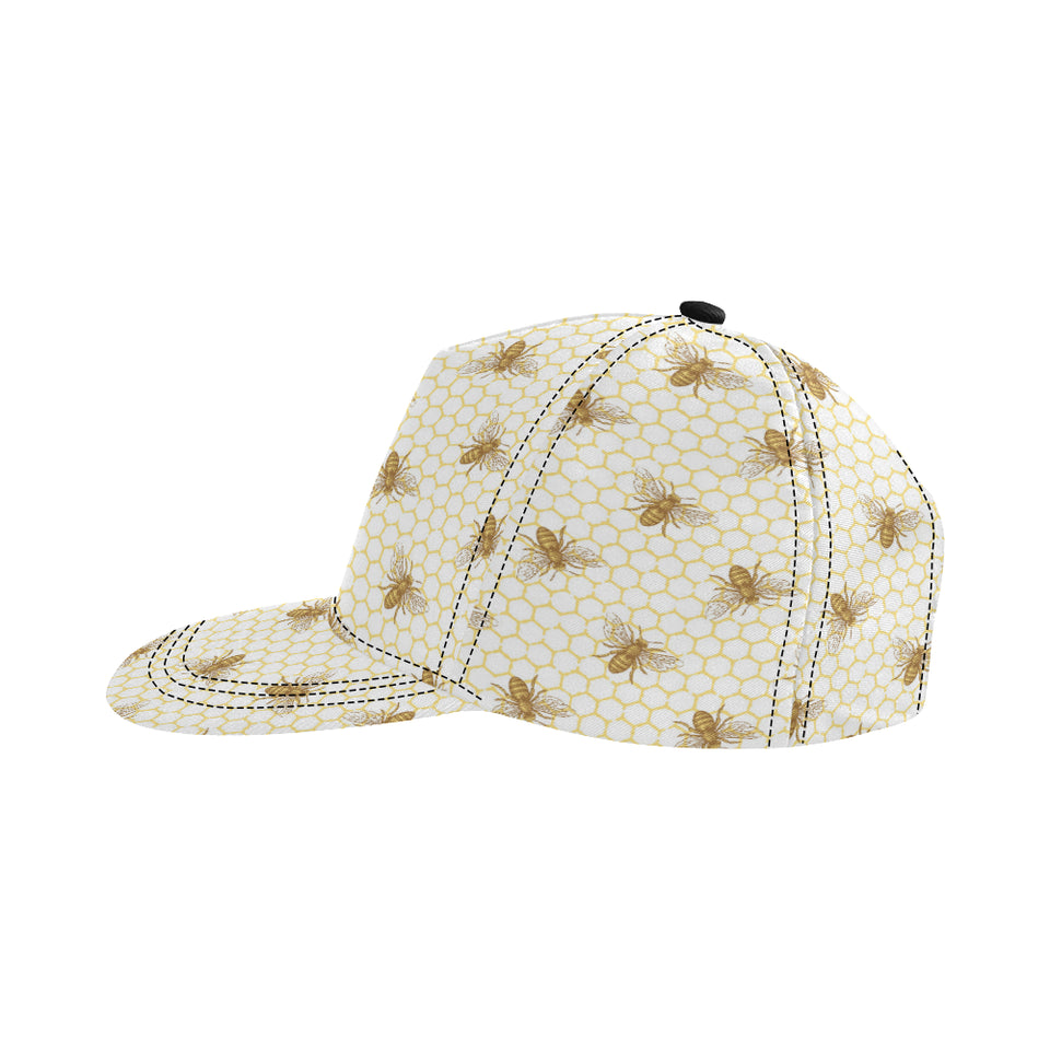 Bee honeycomb seamless design pattern All Over Print Snapback Cap