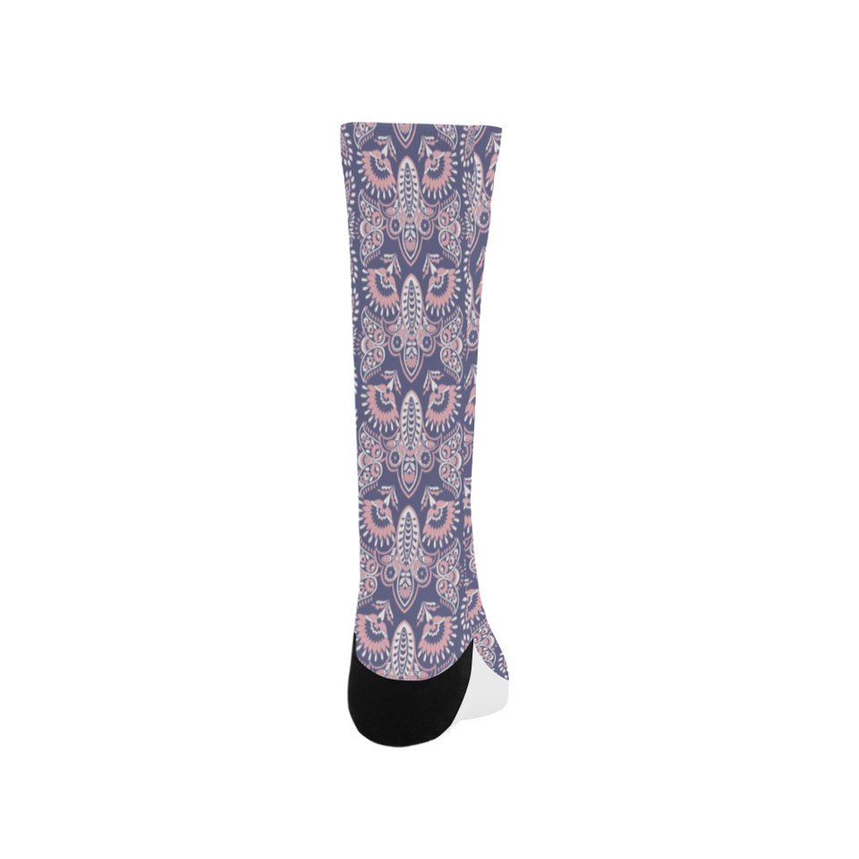 Indian Batik Style pattern Crew Socks