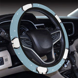 Cute penguin christmas snow pattern Car Steering Wheel Cover