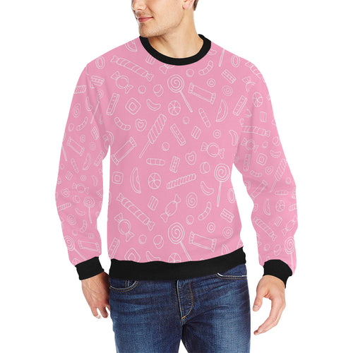 Sweet candy pink background Men's Crew Neck Sweatshirt