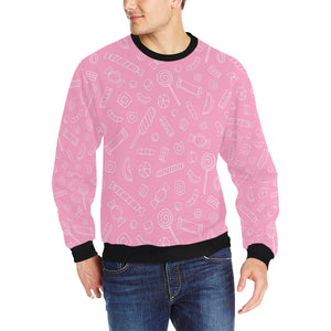 Sweet candy pink background Men's Crew Neck Sweatshirt