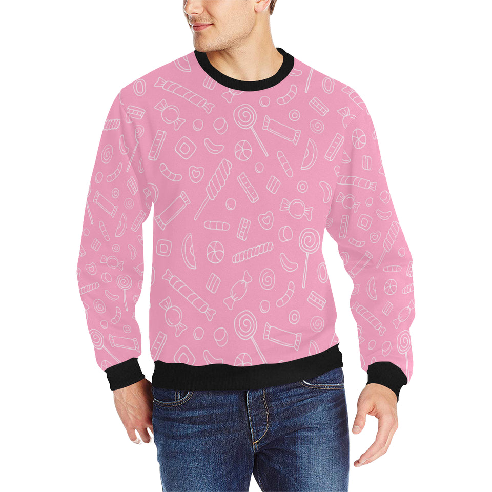 Sweet candy pink background Men's Crew Neck Sweatshirt