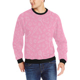 Sweet candy pink background Men's Crew Neck Sweatshirt