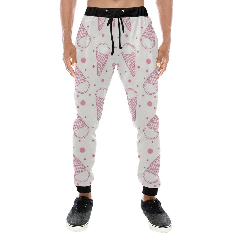 Hand drawn ice cream pattern Unisex Casual Sweatpants