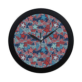 Hand drawn colorful starfish Elegant Black Wall Clock