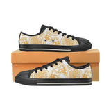 hand drawn orange fruit pattern Men's Low Top Canvas Shoes Black