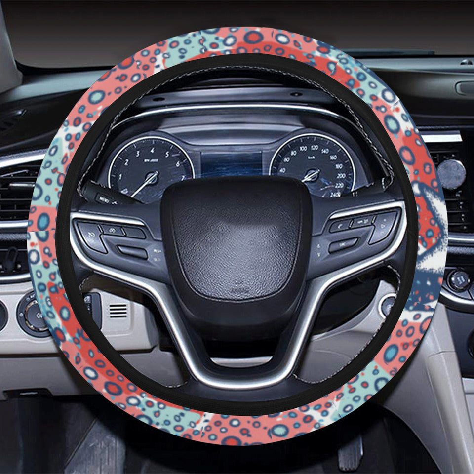Hand drawn colorful starfish Car Steering Wheel Cover