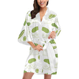 Cucumber sketch pattern Women's Short Kimono Robe