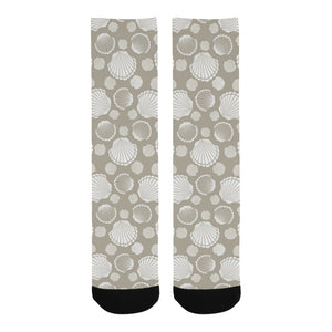 Scallop shell pattern Crew Socks