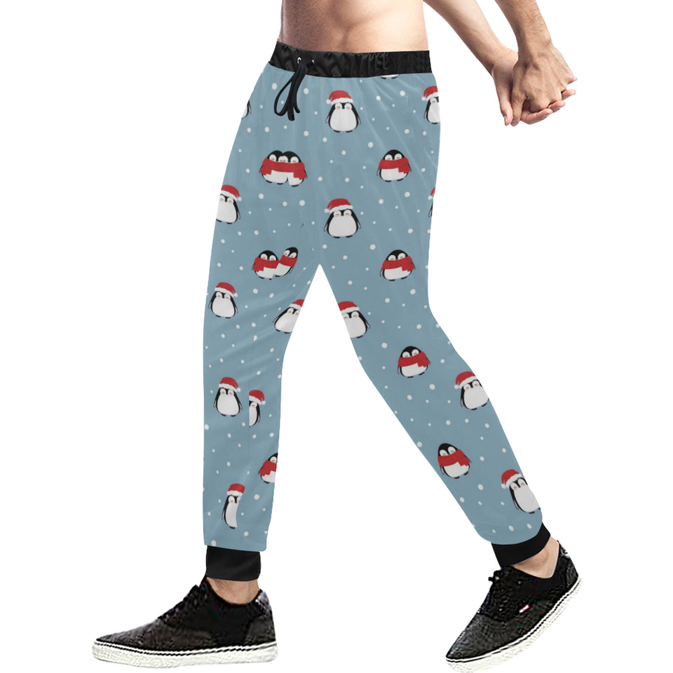 Cute penguin christmas snow pattern Unisex Casual Sweatpants