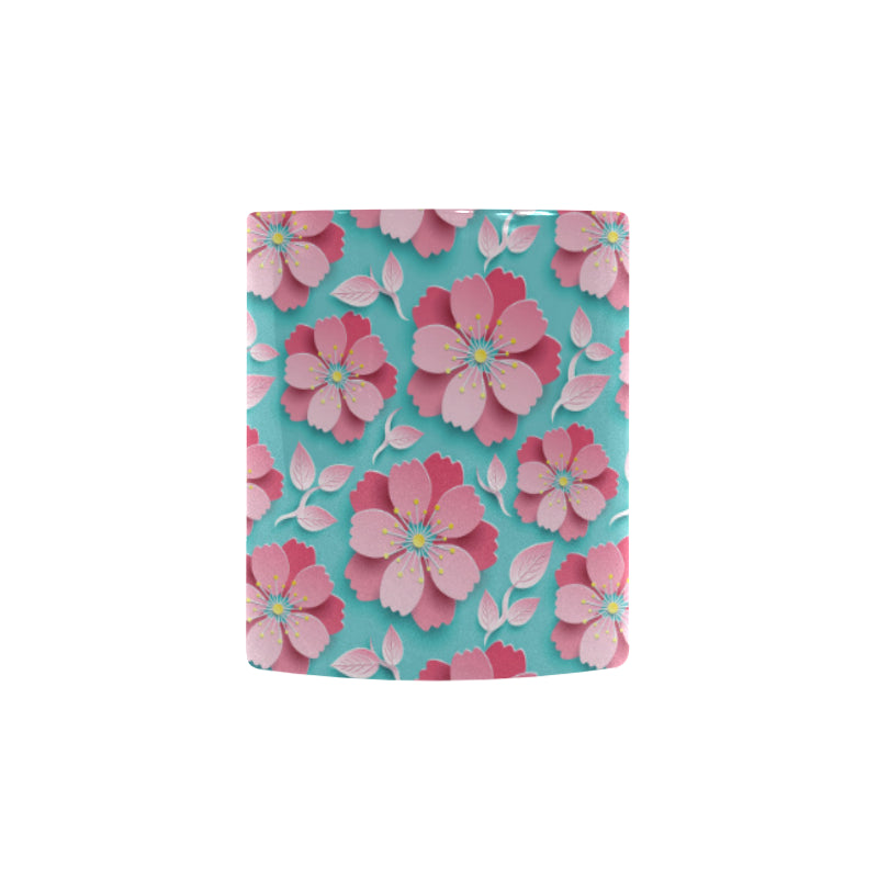 3D sakura cherry blossom pattern Morphing Mug Heat Changing Mug