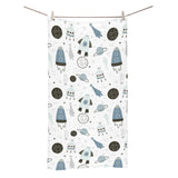 Hand drawn space elements space rocket star planet Bath Towel